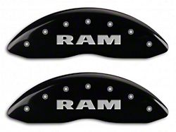 MGP Brake Caliper Covers with RAM and RAMHEAD Logo; Black; Front and Rear (11-18 RAM 1500)