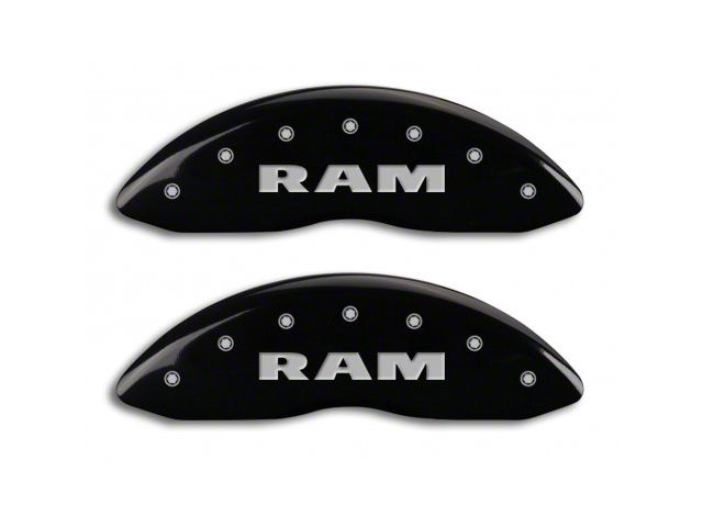 MGP Brake Caliper Covers with RAMHEAD Logo; Black; Front and Rear (02-05 RAM 1500, Excluding SRT-10)