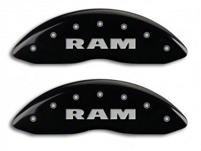 MGP Brake Caliper Covers with RAMHEAD Logo; Black; Front and Rear (06-10 RAM 1500, Excluding SRT-10)
