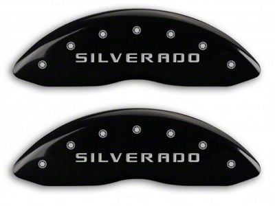 MGP Brake Caliper Covers with Silverado Logo; Black; Front Only (07-13 Silverado 1500)