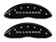 MGP Brake Caliper Covers with Silverado Logo; Black; Front and Rear (14-18 Silverado 1500)