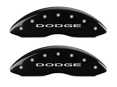 MGP Brake Caliper Covers with Dodge Logo; Black; Front and Rear (02-05 RAM 1500, Excluding SRT-10)