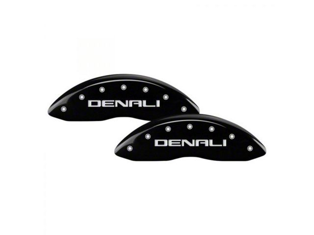 MGP Brake Caliper Covers with Denali Logo; Black; Front and Rear (15-20 Canyon)