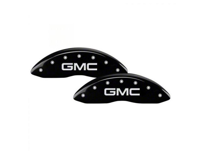 MGP Brake Caliper Covers with GMC Logo; Black; Front and Rear (21-22 Canyon)