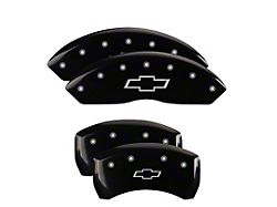 MGP Brake Caliper Covers with Bowtie Logo; Black; Front and Rear (23-26 Colorado)