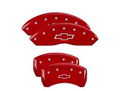 MGP Brake Caliper Covers with Bowtie Logo; Red; Front and Rear (23-26 Colorado)