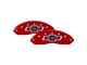 MGP Brake Caliper Covers with 100 Anniversary Chevrolet Logo; Red; Front and Rear (15-20 Colorado)