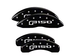 MGP Brake Caliper Covers with 2015 Style F-150 Logo; Black; Front and Rear (12-14 F-150; 15-20 F-150 w/ Manual Parking Brake)