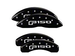 MGP Brake Caliper Covers with 2015 Style F-150 Logo; Black; Front and Rear (21-26 F-150)