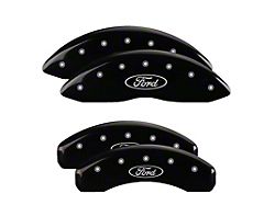 MGP Brake Caliper Covers with Ford Oval Logo; Black; Front and Rear (21-26 F-150)