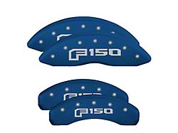 MGP Brake Caliper Covers with 2015 Style F-150 Logo; Blue; Front and Rear (21-26 F-150)