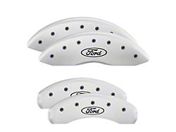 MGP Brake Caliper Covers with Ford Oval Logo; White; Front and Rear (21-26 F-150)