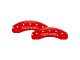 MGP Brake Caliper Covers with Raptor Logo; Red; Front and Rear (2020 F-150 w/ Electric Parking Brake)