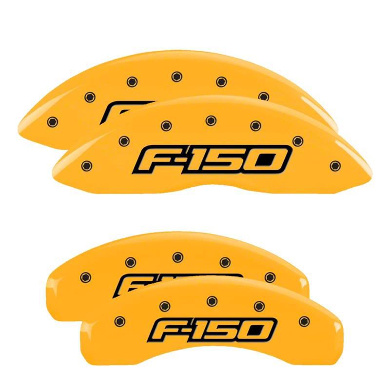MGP F150 Yellow Caliper Covers with 2009 Style F150 Logo; Front and