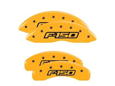 MGP Brake Caliper Covers with 2009 Style F-150 Logo; Yellow; Front and Rear (12-14 F-150; 15-20 F-150 w/ Manual Parking Brake)