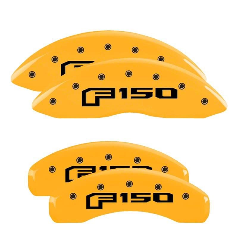 MGP F150 Yellow Caliper Covers with 2015 Style F150 Logo; Front and