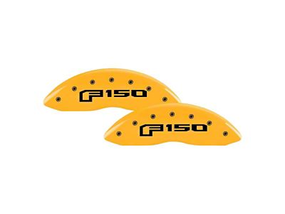MGP Brake Caliper Covers with F-150 Logo; Yellow; Front and Rear (21-25 F-150, Excluding Raptor)