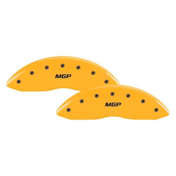 MGP Brake Caliper Covers with MGP Logo; Yellow; Front and Rear (21-24 F-150, Excluding Raptor)