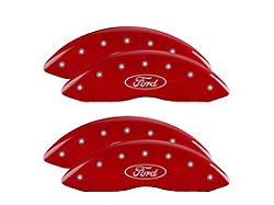 MGP Brake Caliper Covers with Ford Oval Logo; Red; Front and Rear (05-07 F-250 Super Duty SRW)