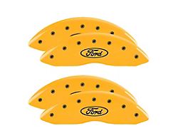 MGP Brake Caliper Covers with Ford Oval Logo; Yellow; Front and Rear (05-07 F-250 Super Duty SRW)