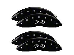 MGP Brake Caliper Covers with Ford Oval Logo; Black; Front and Rear (11-12 F-350 Super Duty)