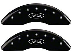 MGP Brake Caliper Covers with Ford Oval Logo; Black; Front and Rear (13-24 F-350 Super Duty)