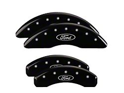 MGP Brake Caliper Covers with Ford Oval Logo; Black; Front and Rear (23-26 F-350 Super Duty SRW)