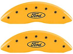 MGP Brake Caliper Covers with Ford Oval Logo; Yellow; Front and Rear (11-12 F-350 Super Duty)