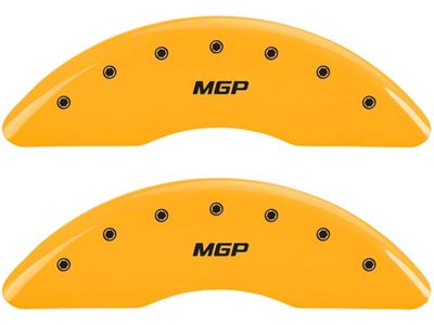 MGP Brake Caliper Covers with MGP Logo; Yellow; Front and Rear (13-24 F-350 Super Duty)
