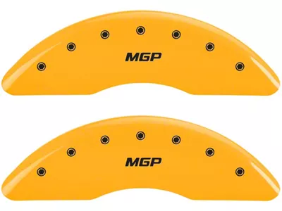 MGP Brake Caliper Covers with MGP Logo; Yellow; Front and Rear (13-24 F-350 Super Duty)