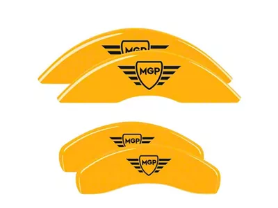 MGP Brake Caliper Covers with MGP Logo; Yellow; Front and Rear (22-26 Maverick)