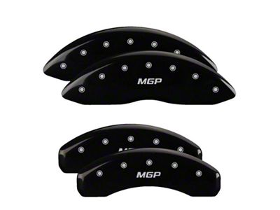 MGP Brake Caliper Covers with MGP Logo; Black; Front and Rear (19-24 RAM 1500 w/ Standard Rear Calipers)