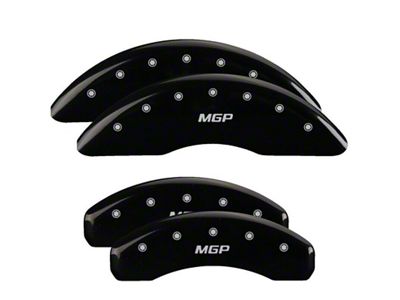 MGP Brake Caliper Covers with MGP Logo; Black; Front and Rear (19-25 RAM 1500 w/ Alternate Rear Calipers)