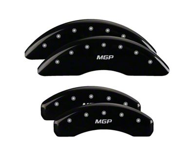 MGP Brake Caliper Covers with MGP Logo; Black; Front and Rear (19-24 RAM 1500 w/ Alternate Rear Calipers)