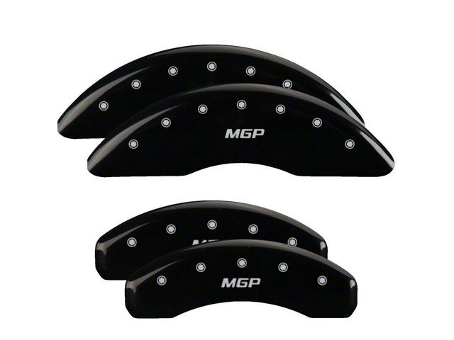MGP Brake Caliper Covers with MGP Logo; Black; Front and Rear (19-24 RAM 1500 w/ Alternate Rear Calipers)