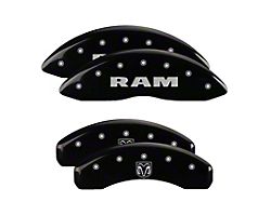 MGP Brake Caliper Covers with RAMHEAD Logo; Black; Front and Rear (19-25 RAM 1500 w/ Standard Rear Calipers)
