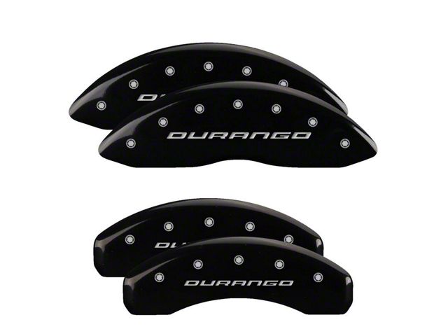 MGP Brake Caliper Covers with Durango Logo; Black; Front and Rear (06-10 RAM 1500, Excluding SRT-10)