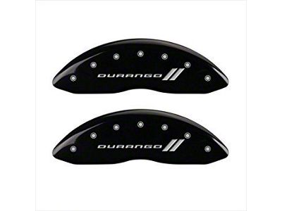 MGP Brake Caliper Covers with Durango Stripes Logo; Black; Front and Rear (06-10 RAM 1500, Excluding SRT-10)
