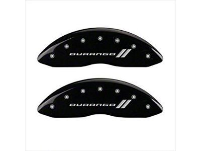 MGP Brake Caliper Covers with Durango Stripes Logo; Black; Front and Rear (06-10 RAM 1500, Excluding SRT-10)