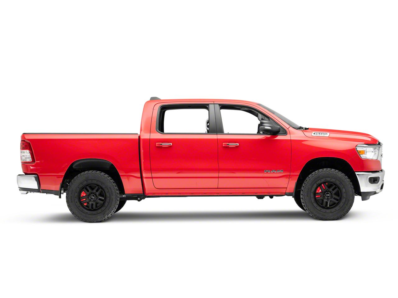 MGP RAM 1500 Brake Caliper Covers with RAM Logo; Red; Front and Rear 55005SRAMRD (1924 RAM 1500