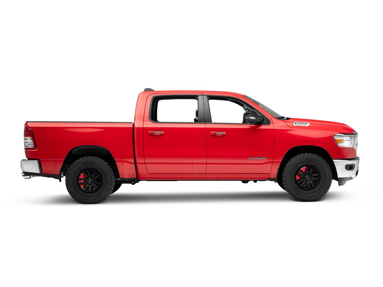 MGP RAM 1500 Brake Caliper Covers with RAM Logo; Red; Front and Rear