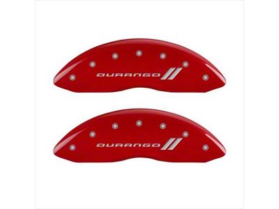MGP Brake Caliper Covers with Durango Stripes Logo; Red; Front and Rear (06-10 RAM 1500, Excluding SRT-10)