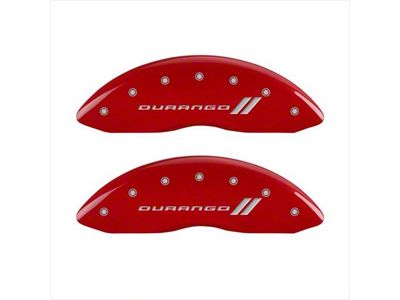 MGP Brake Caliper Covers with Durango Stripes Logo; Red; Front and Rear (06-10 RAM 1500, Excluding SRT-10)