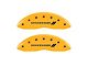 MGP Brake Caliper Covers with Dodge Stripes Logo; Yellow; Front and Rear (02-05 RAM 1500, Excluding SRT-10)