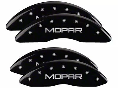 MGP Brake Caliper Covers with MOPAR Logo; Black; Front and Rear (11-18 RAM 2500)