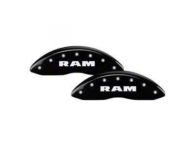 MGP Brake Caliper Covers with RAM Logo; Black; Front and Rear (2010 RAM 2500)