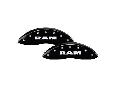 MGP Brake Caliper Covers with RAM Logo; Black; Front and Rear (11-18 RAM 2500)
