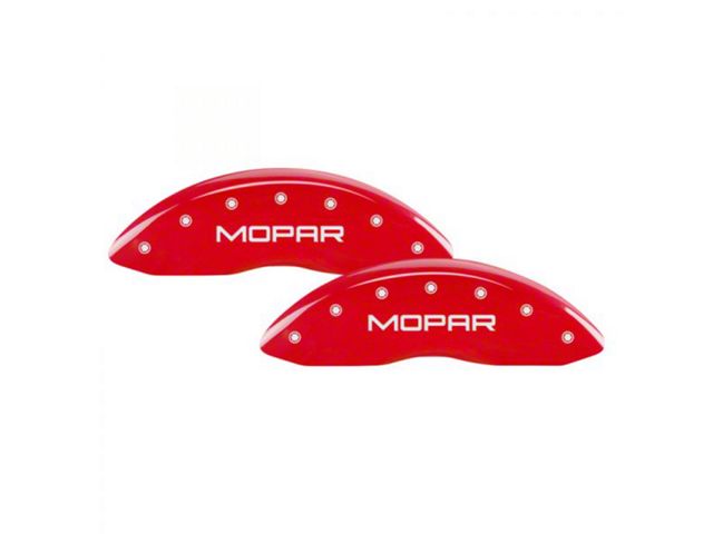 MGP Brake Caliper Covers with MOPAR Logo; Red; Front and Rear (2010 RAM 2500)