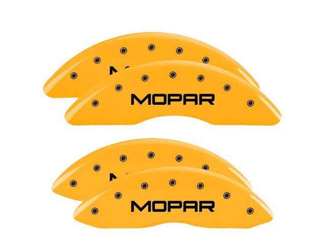 MGP Brake Caliper Covers with MOPAR Logo; Yellow; Front and Rear (2010 RAM 2500)