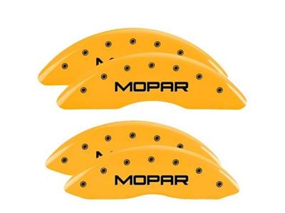 MGP Brake Caliper Covers with MOPAR Logo; Yellow; Front and Rear (2010 RAM 2500)